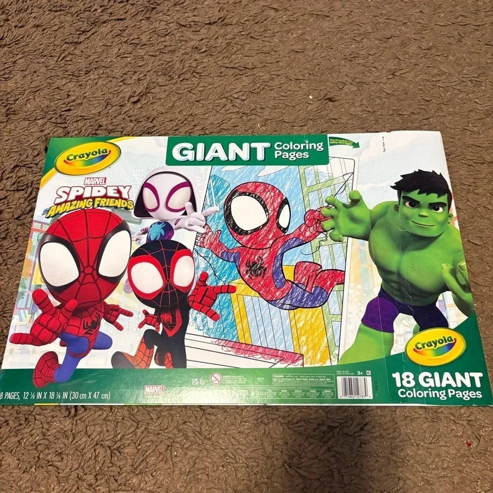 Crayola Marvel Giant Coloring Pages NEW Spidey Spiderman Hulk